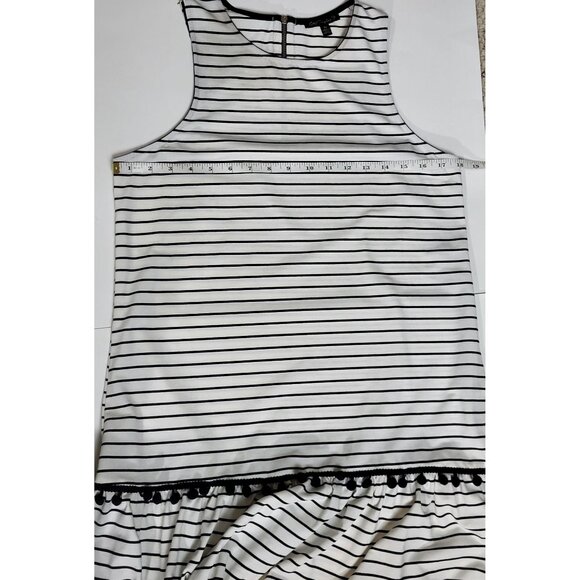 City Triangles Y2K Striped Sleeveless Dress With Pom-Pom Hem Size Medium - Picture 5 of 7